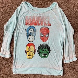 Distressed Marvel 3/4 Sleeve Tee